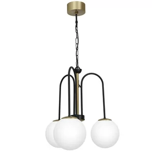 Luminex Cambridge 3199 lampa wisząca zwis 3x60W E14 czarny/złoty - Lampy sufitowe - miniaturka - grafika 1