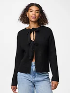 Swetry damskie - Pieces Kardigan "Pcsilly" w kolorze czarnym - miniaturka - grafika 1