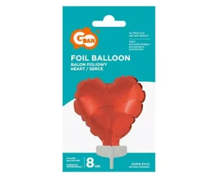 Godan Balon foliowy Serce na patyczku 8 cm czerwone - Balony i akcesoria - miniaturka - grafika 2