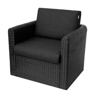 Poduszki na krzesła - Poduszka ogrodowa Nel na fotel z technorattanu 50x50 cm kolor czarny R1 - miniaturka - grafika 1