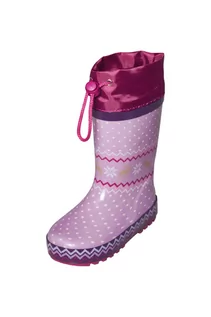 Buty dla dziewczynek - Kalosze dziecięce kauczukowe ocieplane Norweg  - fioletowe - grafika 1