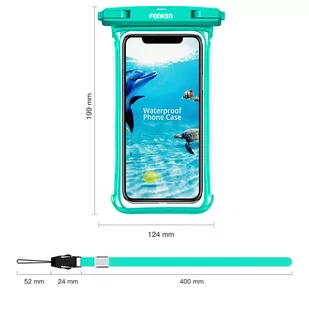 Etui wodoodporne Fonken wodoszczelne uniwersalne IPX8 do 6.5 Zielone - Etui i futerały do telefonów - miniaturka - grafika 2