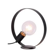 Lampy stojące - Czarna lampa stołowa metalowe koło - V057-Elegio - miniaturka - grafika 1