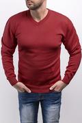 Swetry męskie - Sweter męski 2200 - burgund - Risardi - miniaturka - grafika 1