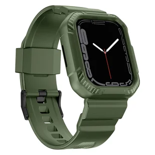 Kingxbar CYF106 2w1 pasek Apple Watch SE, 8, 7, 6, 5, 4, 3, 2, 1 (41, 40, 38 mm) z wbudowanym etui zielony - Akcesoria do smartwatchy - miniaturka - grafika 2