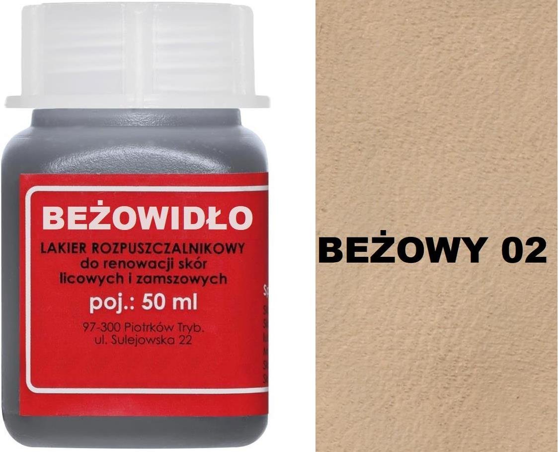 BEŻOWIDŁO Renoskór UNIWERSALNA FARBA do Skóry Licowej Zamszu Nubuku LAKIER