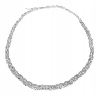 Srebrny naszyjnik 925 połączone warkocz błyszczące łańcuszki 50 cm - Naszyjniki - miniaturka - grafika 1
