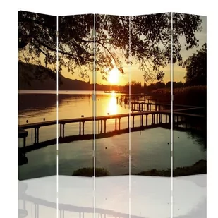 Parawan dwustronny obrotowy FEEBY, Pomost Jezioro 180x170 - Parawany - miniaturka - grafika 1