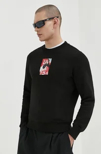 Diesel bluza bawełniana męska kolor czarny z nadrukiem - Bluzy męskie - miniaturka - grafika 1