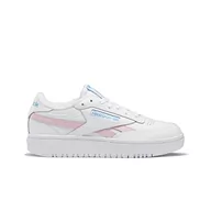 Sneakersy damskie - Reebok Damskie sneakersy Club C Double Revenge, Ftwr biały różowy świecący promiennik wodny, 40.5 EU - miniaturka - grafika 1