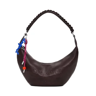Torebka Desigual Half Logo Zante 25WAXPAX Brązowy - Torebki damskie - miniaturka - grafika 1