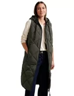 Kamizelki damskie - Cecil Damska kamizelka pikowana B220191, długa, Olive Crop, XS, Oliwkowy Crop, XS - miniaturka - grafika 1