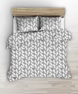Pościel - Pościel Z Kory 160X200 Szara W Białe Piórka - miniaturka - grafika 1