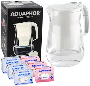 Dzbanek filtrujący wodę Aquaphor Onyx 4.2 L BIAŁY TRITAN + 6 Filtrów Wkładów MIX - Dzbanki filtrujące - miniaturka - grafika 1