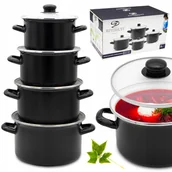 Zestawy garnków i patelni - Komplet ZESTAW GARNKÓW emaliowanych 8 el. pokrywa tradycyjne GARNEK EMALIA - miniaturka - grafika 1