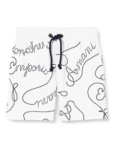 Emporio Armani Swimwear Damskie szorty Emporio Armani z logomanią, białe/granatowe, XL, White/Navy Blue, XL - Spodenki damskie - miniaturka - grafika 1