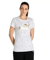 Koszulki i topy damskie - PUMA T-shirt damski ESS+ Tiger AOP Tee, biały, XS - miniaturka - grafika 1