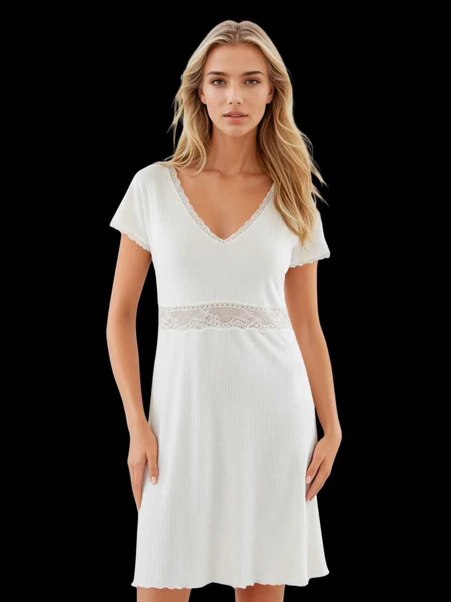 Evana Koszulka Nocna ecru (XL) - Eldar