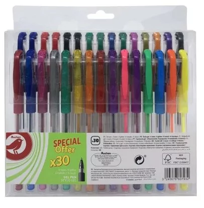 Długopis żelowy Auchan różne kolory 30 szt. - Ceny i opinie na Skapiec.pl