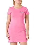 Sukienki - Love Moschino Damska sukienka z krótkim rękawem, trapezowa, fuksja, 38, Fuchsia, 38 - miniaturka - grafika 1