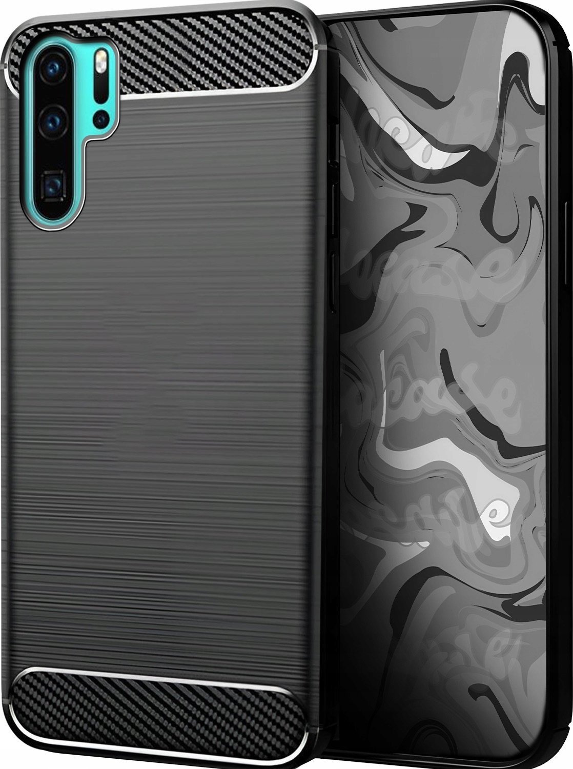 Hello Case ETUI DO HUAWEI P30 PRO PANCERNE KARBON CASE CZARNE