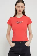 Koszulki sportowe damskie - Karl Kani t-shirt damski kolor czerwony - miniaturka - grafika 1