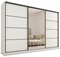 Szafy - Szafa przesuwna lustro szuflady 280 cm biała Loft - miniaturka - grafika 1