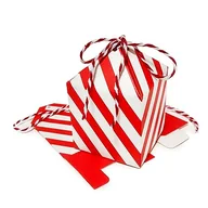 Ozdoby bożonarodzeniowe - Mopec NE7 Zestaw 24 pudełek Kalendarz adwentowy Czerwone paski 5,4x8cm, Red - miniaturka - grafika 1