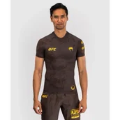 Kimona, stroje i obuwie - UFC Venum Rashguard Krótki Rękaw Fight Week Performance Brown - miniaturka - grafika 1