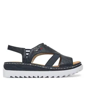 Sandały damskie - Sandały Rieker V44Y5-14 Granatowy - miniaturka - grafika 1