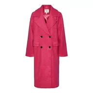 Płaszcze damskie - YAS Damski płaszcz wełniany Yasmila Ls Wool Mix Coat S. Noos, fuksja, purpurowy, M - miniaturka - grafika 1
