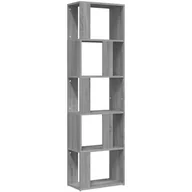 Regały - Skandynawski Regał Na Książki Do Gabinetu Szary Dąb Biały Połysk P3-D93 - miniaturka - grafika 1