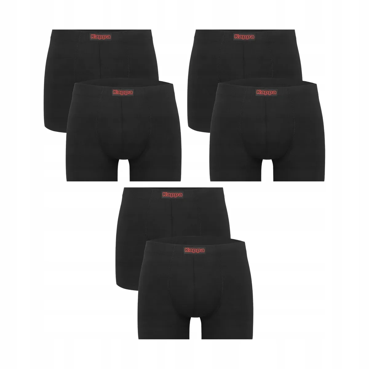 3-PAK Bokserki męskie bawełniane 2-pack czarne Kappa K1201 komfortowe S