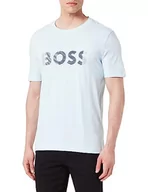 Koszulki męskie - BOSS Koszulka męska Tee 1 z bawełnianego dżerseju z nadrukiem logo, Open Blue471, 3XL - miniaturka - grafika 1