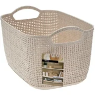 Pudła i pojemniki do przechowywania - Storage Solutions Koszyk do przechowywania beżowy 30x19xh17 cm - miniaturka - grafika 1