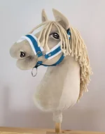 Zabawki i gry sportowe - Kantar regulowany dla konia Hobby Horse A3 turkus białym futerkiem - miniaturka - grafika 1