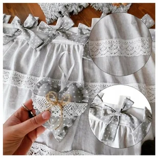 Zazdrostka z Kokardami na Centymetry z Falbaną i Koronką Boho Wys. 40 cm - Firany - miniaturka - grafika 1