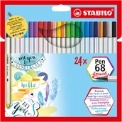 Flamastry - Flamaster STABILO Pen 68 Brush kpl. 24szt. w etui kartonowym - miniaturka - grafika 1