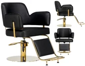 Fotele fryzjerskie - Fotel fryzjerski Austin hydrauliczny obrotowy do salonu fryzjerskiego podnóżek chromowany krzesło fryzjerskie - miniaturka - grafika 1