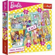 Puzzle - Trefl Puzzle 4w1 34301 Kariera Barbie pudełko - miniaturka - grafika 1