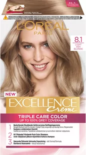 L'Oréal Paris Excellence Creme 8.1 Light Ash Blonde - Farby do włosów i szampony koloryzujące - miniaturka - grafika 1