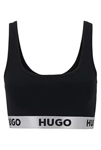 HUGO Bralette Sporty Logo Biustonosz Damski, Black2, XS - Biustonosze - miniaturka - grafika 1