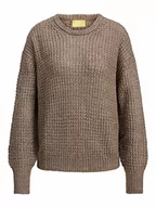 Swetry damskie - JACK & JONES Damski sweter Jjxx Jxcamilla Ls Open Crew Neck Knit Noos, beż, L - miniaturka - grafika 1