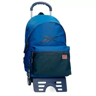 Plecaki szkolne i tornistry - Reebok Atlantic Plecak szkolny z wózkiem Niebieski 31x44x17,5 cm Poliester 23,87L by Joumma Bags, niebieski, plecak szkolny na kółkach - miniaturka - grafika 1