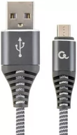 Kable komputerowe i do monitorów - Gembird Kabel USB Kabel USB 2.0 AM/microUSB M 2m oplot tekstylny grafitowo-biały CC-USB2B-AMmBM-2M-WB2 - miniaturka - grafika 1