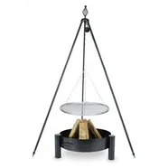 Farmcook Grill ogrodowy na trójnogu z rusztem ze stali nierdzewnej 70cm Czarny + Palenisko ogrodowe PAN 38 80cm