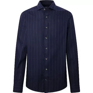 Hackett London Męska koszula flanelowa w paski kredowe, Niebieski (granatowy), XL - Koszule męskie - miniaturka - grafika 1