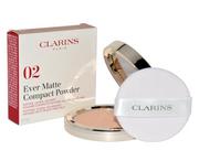 Pudry do twarzy - Clarins Ever Matte Compact Powder 10 g - Nr 02 Light - miniaturka - grafika 1