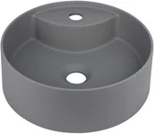 Umywalki - Deante Silia Umywalka granitowa nablatowa z otworem na baterię antracyt metalik - miniaturka - grafika 1