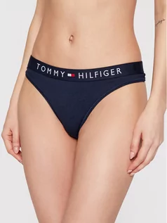 Majtki damskie - Tommy Hilfiger Stringi Thong UW0UW01555 Granatowy - grafika 1